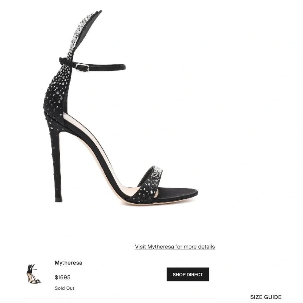 Gianvito Rossi Natalia Crystal Embellished High Heel Sandals 38  ( US7 / US8 )